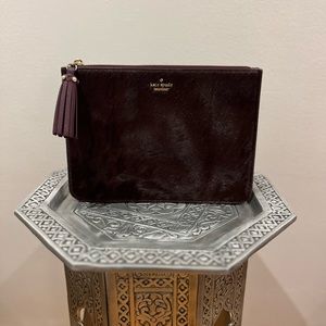 🚫Sold🚫 Kate Spade Shayna Laurel Way calf hair clutch in Plum/Purple